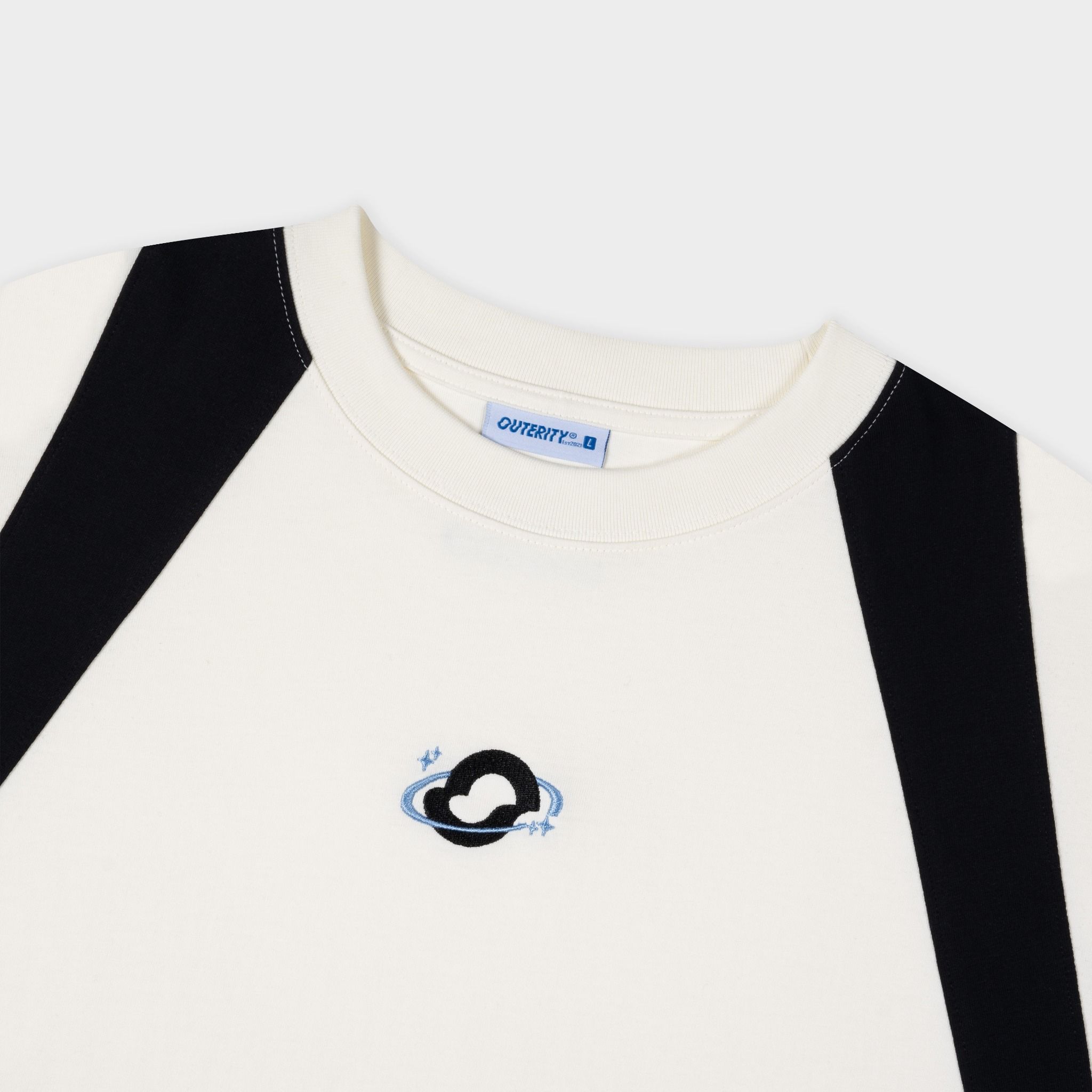  Outerity Sporty Basic Tee / Canoli cream & Black 