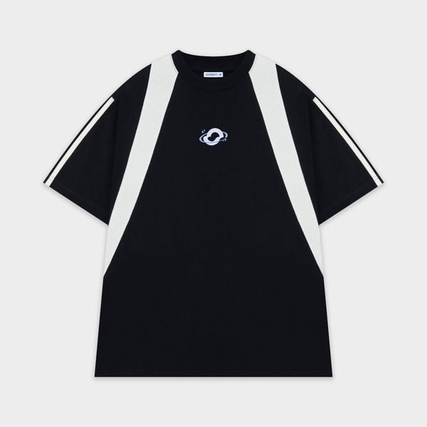  Outerity Sporty Basic Tee / Black & Canoli cream 