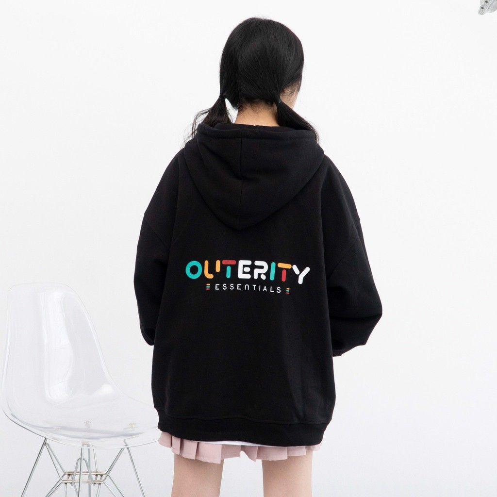 Hoodie Zip Rainbow - Black – Outerity