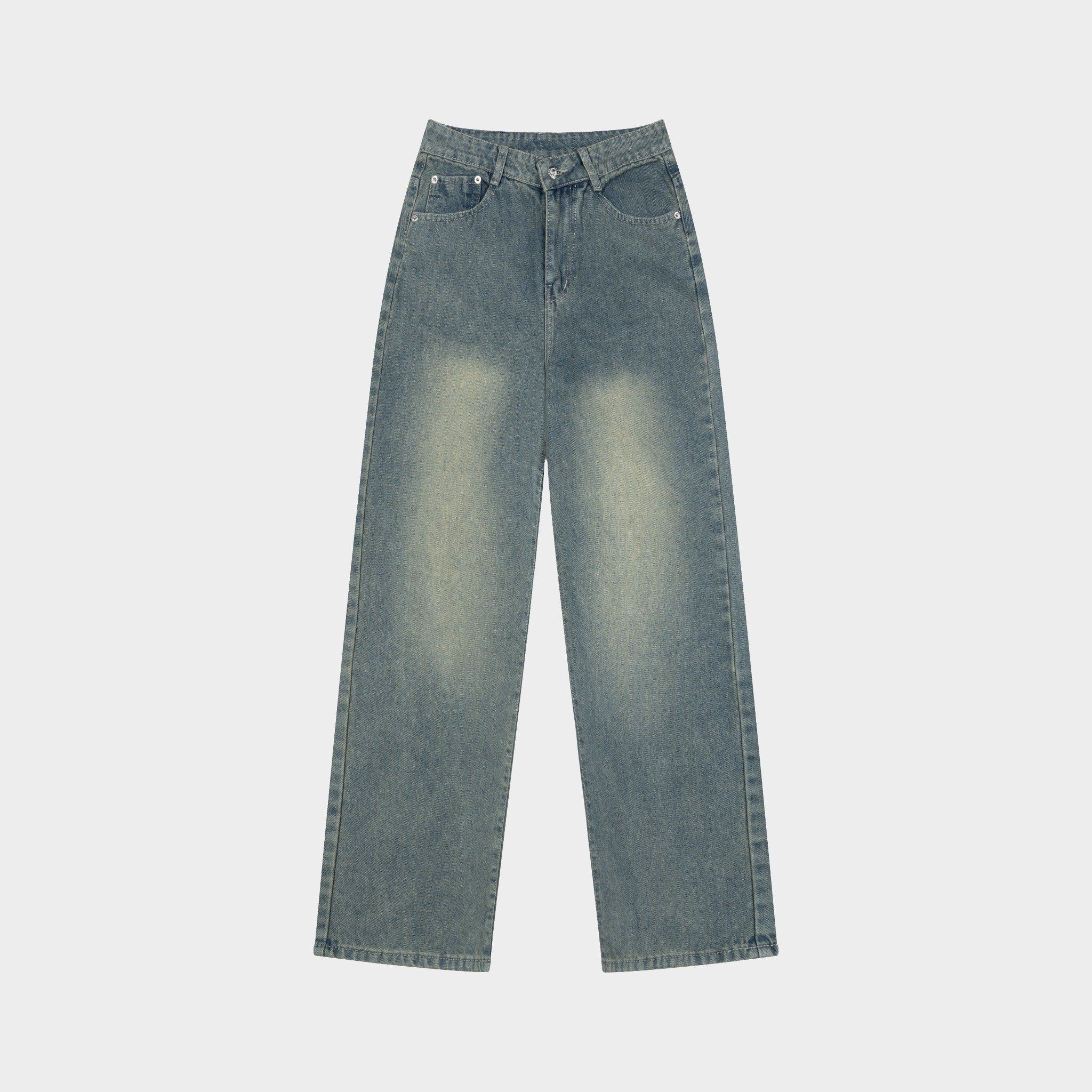  Outerity Jean Wash Cạp Cao Form Unisex /  Xanh Vàng 