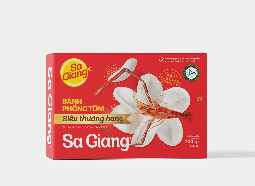  NEW PRODUCT - SA GIANG - Bánh Phồng Siêu Thượng Hạng 50% Tôm - 200G 