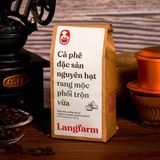 Cà phê đặc sản nguyên hạt rang mộc phối trộn vừa, 200g, bịch, mẫu eco, L’angfarm