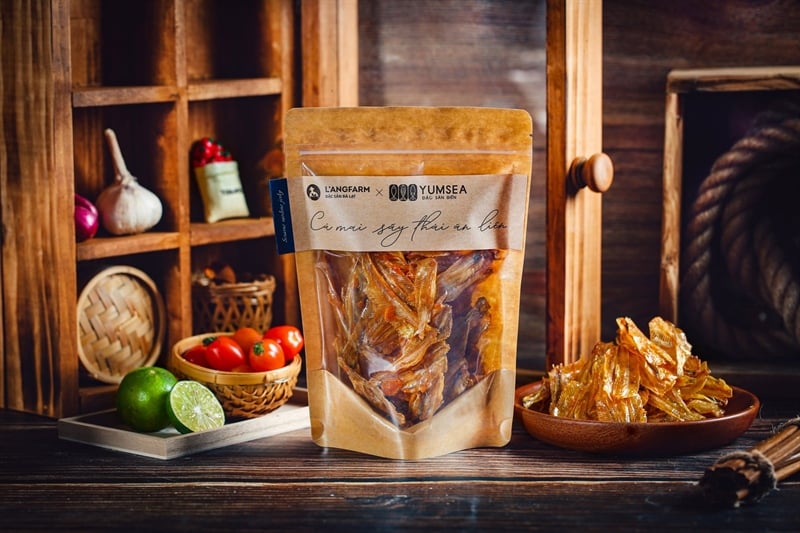 Cá mai sấy Thái ăn liền, 80g, bịch, mẫu kraft 1 mặt trong, Yumsea