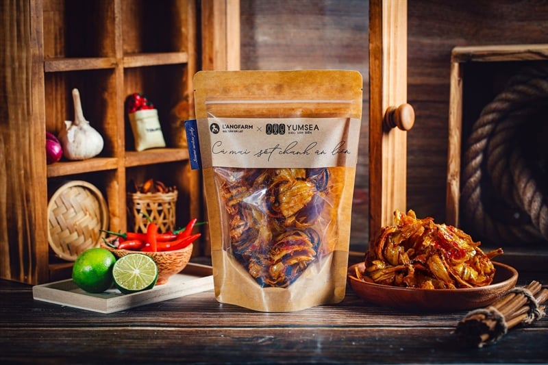 Cá mai sốt chanh ăn liền, 100g, bịch, mẫu kraft 1 mặt trong, Yumsea