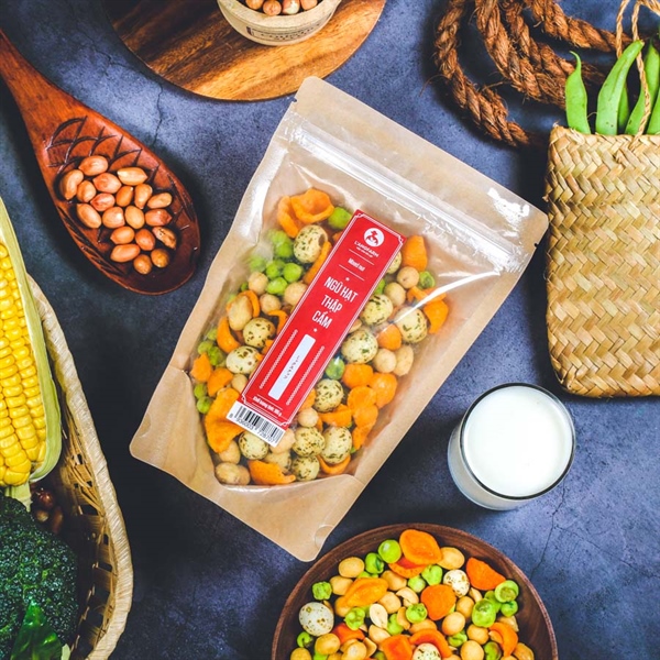 Ngũ hạt thập cẩm, 185g, bịch, mẫu kraft 1 mặt trong, L
