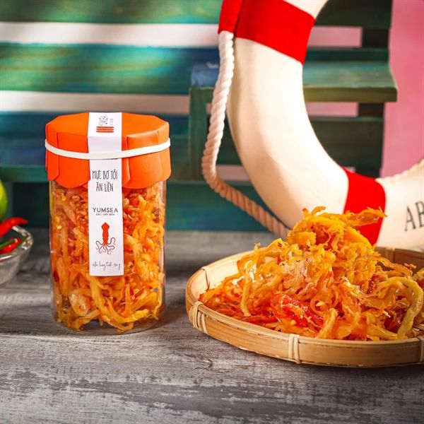 Mực bơ tỏi ăn liền, 130g, hũ, mẫu tobita, Yumsea
