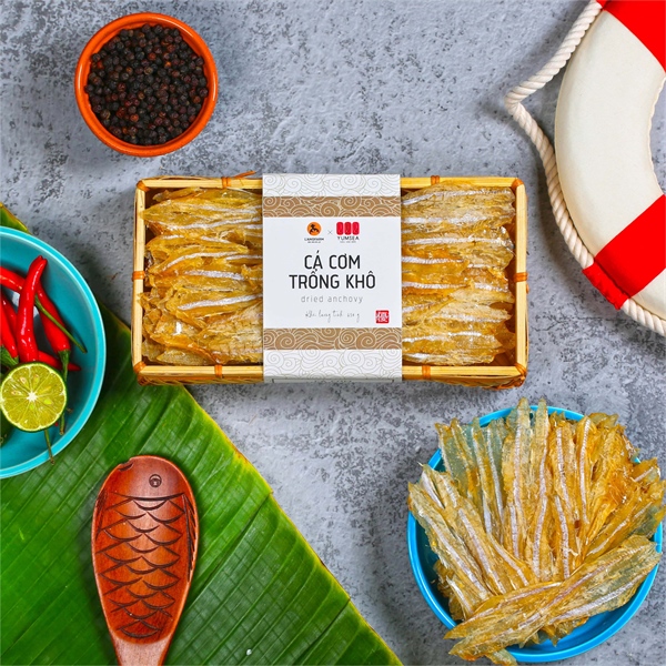Cá cơm trổng khô, 450g, khay, mẫu inaka, Yumsea