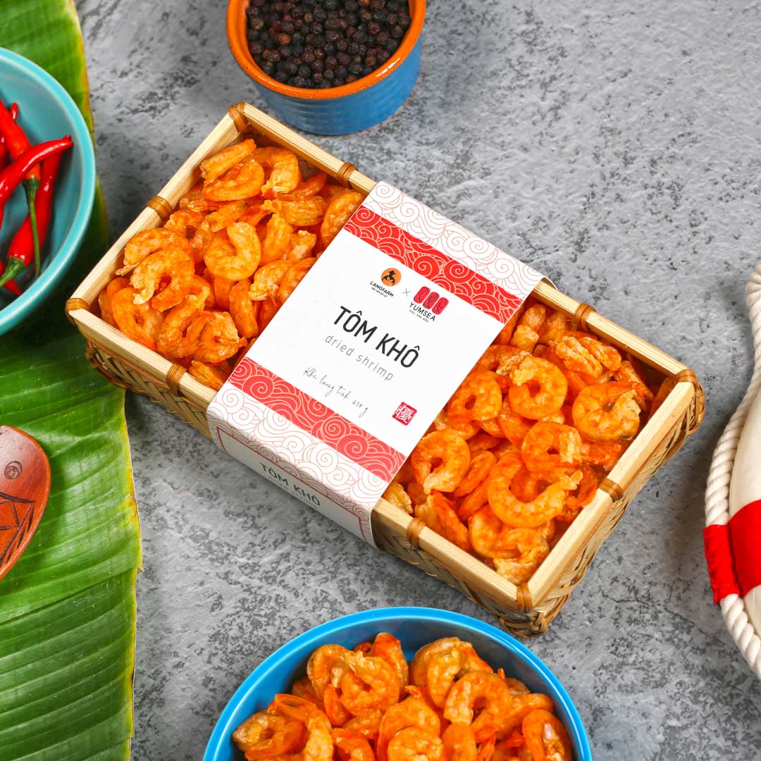 Tôm khô hảo hạng, 480g, khay, mẫu inaka, Yumsea