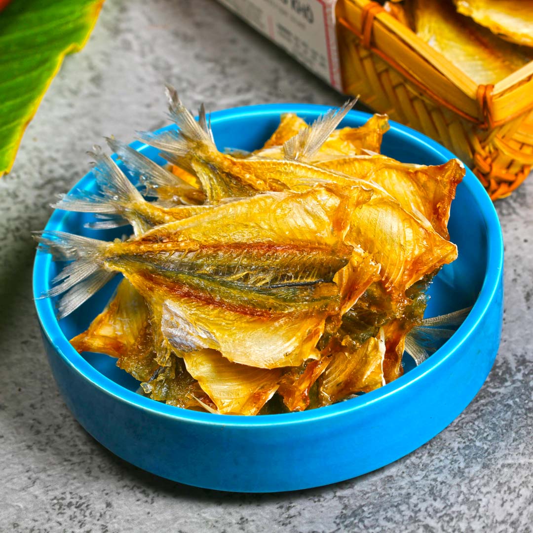 Cá chỉ vàng khô, 460g, khay, mẫu inaka, Yumsea