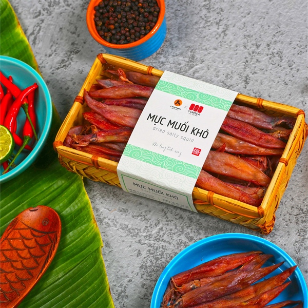 Mực muối khô, 650g, khay mẫu inaka, Yumsea