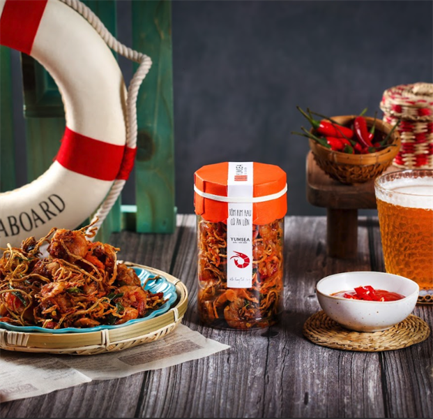 Tôm rim rau củ ăn liền, 130g, hũ, mẫu tobita, Yumsea