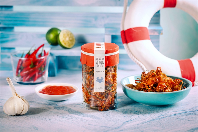 Ghẹ sữa rim sốt rau củ ăn liền, 135g, hũ, mẫu tobita, Yumsea