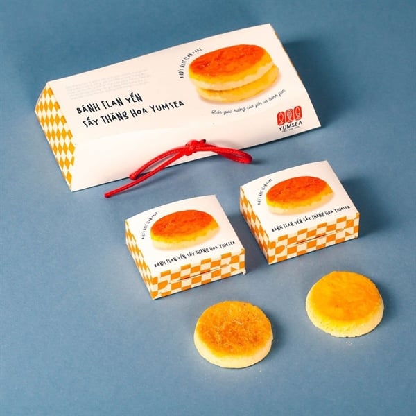 Bánh flan yến sấy thăng hoa, 16g, hộp, mẫu pillow, Yumsea