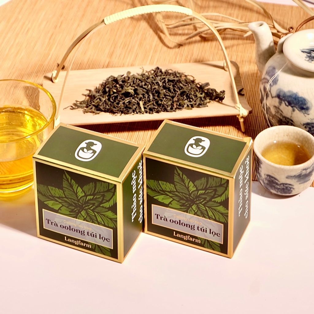 Trà oolong túi lọc, 10 tép, hộp, mẫu gold foil, L’angfarm