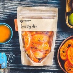 Cam sấy dẻo, 225g, bịch, mẫu kraft 1 mặt trong, L'angfarm