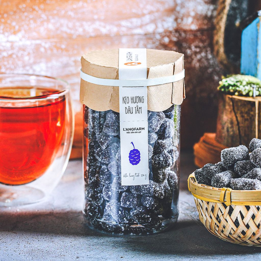 Kẹo hương dâu tằm, 270g, hũ, mẫu tobita, L'angfarm