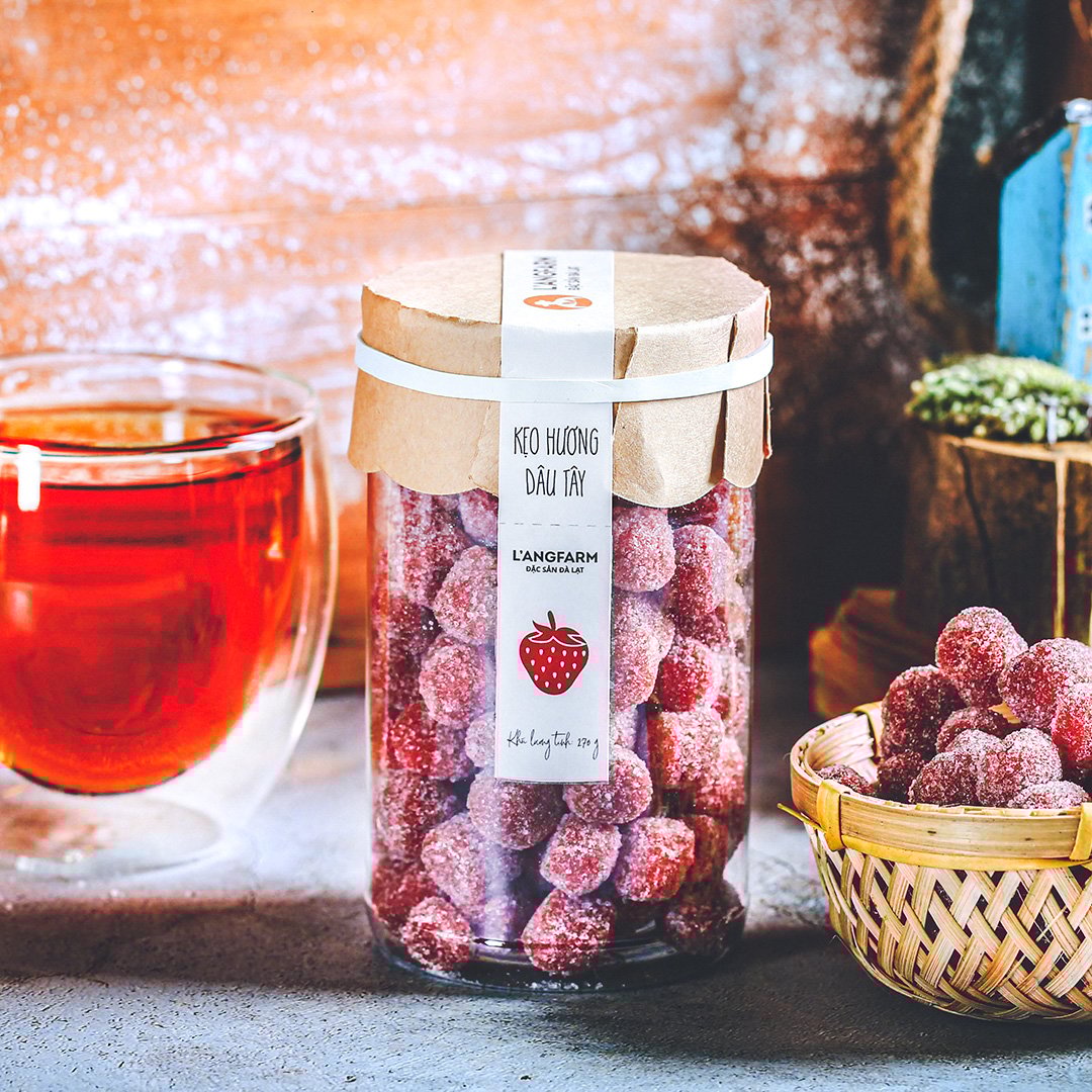 Kẹo hương dâu tây, 270g, hũ, mẫu tobita, L