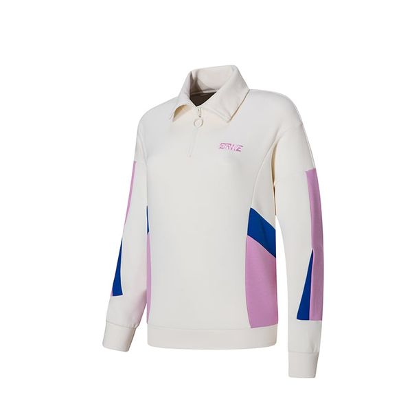  Áo nỉ dài tay nữ ERKE cổ polo 12222302130-001 