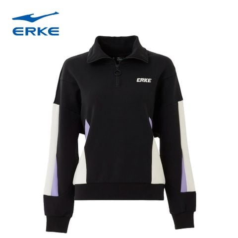  Áo nỉ nữ dài tay ERKE cổ polo 12222302130-004 
