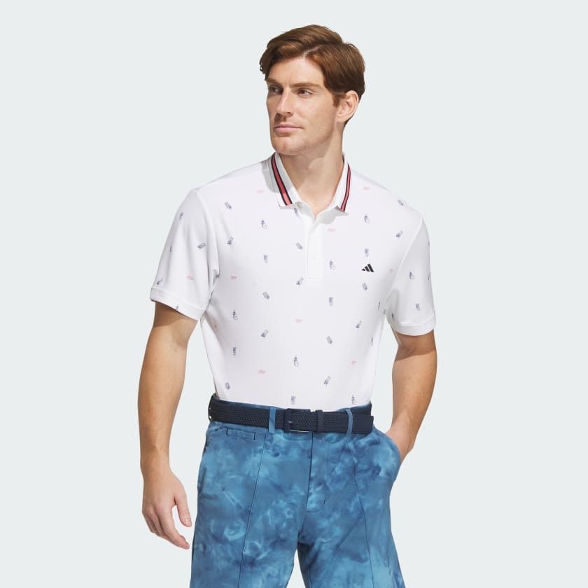 Áo Polo golf adidas Monogram Play Green Aeroready Nam - IN9047