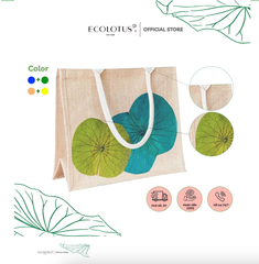 Túi Muji lá sen Ecolotus xanh lá - xanh dương