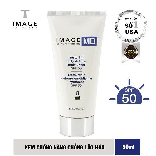  KEM CHỐNG NẮNG IMAGE MD SPF 50 RESTORING DAILY DEFENSE MOISTURIZER TRẺ HÓA DA, NGỪA LÃO HÓA 