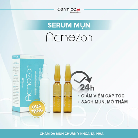 Tinh chất Trị Mụn Mờ Thâm Dermica Acnezon Ampoule - 01 Ống