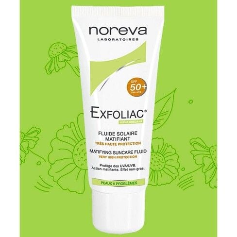 Kem Chống Nắng Dành Cho Da Nhờn Mụn Noreva Exfoliac Matifying Suncare Fluid Spf50+ 40ml