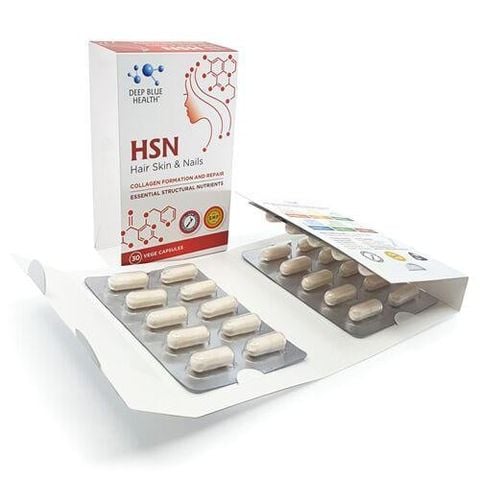 Viên uống cho da mụn da khô da dầu chống lão hóa Deep Blue Health HSN Hair Skin & Nails 30 viên