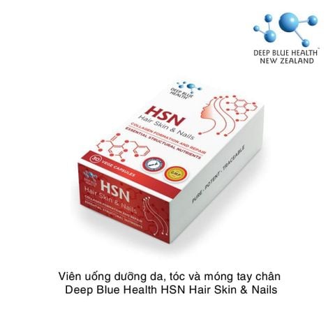 Viên uống cho da mụn da khô da dầu chống lão hóa Deep Blue Health HSN Hair Skin & Nails 30 viên