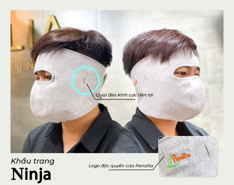 Khẩu Trang Chống Nắng - Chống Nám - Chống Uv - Cản Nhiệt Ninja Pensilia 02 cái