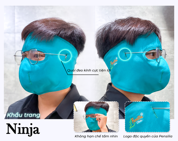 Khẩu Trang Chống Nắng - Chống Nám - Chống Uv - Cản Nhiệt Ninja Pensilia 02 cái