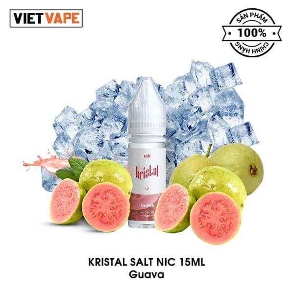 Kristal Guava Salt Nic 15ml Tinh Dầu Vape Malaysia Chính Hãng