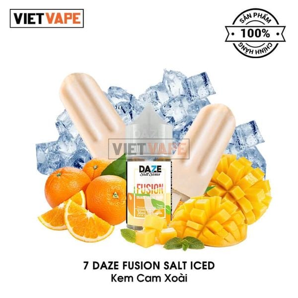 7 Daze Fusion Kem Cam Xoài Salt Nic 30ml Tinh Dầu Vape Mỹ Chính Hãng