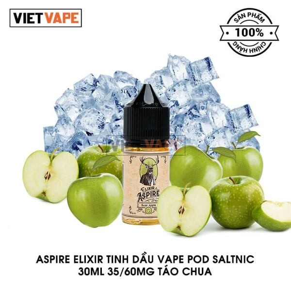 Aspire Elixir Táo Chua Salt Nic 30ml Tinh Dầu Vape Chính Hãng
