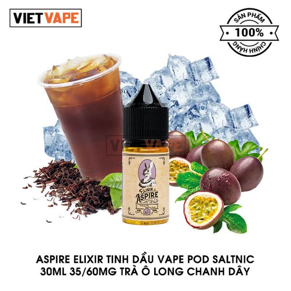 Aspire Elixir Trà Ô Long Chanh Dây Salt Nic 30ml Tinh Dầu Vape Chính Hãng