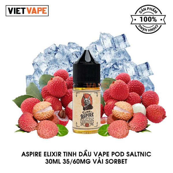 Aspire Elixir Vải Sorbet Salt Nic 30ml Tinh Dầu Vape Chính Hãng