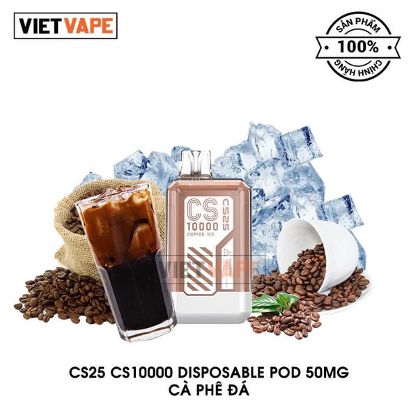 CS25 CS10000 Cà Phê Đá 10000 Hơi Sạc Lại Pod Dùng 1 Lần Chính Hãng