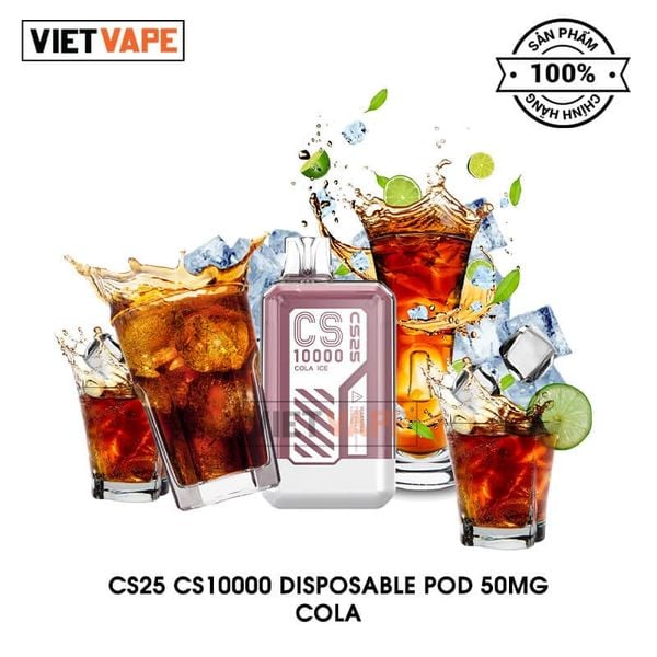 CS25 CS10000 Cola 10000 Hơi Sạc Lại Pod Dùng 1 Lần Chính Hãng