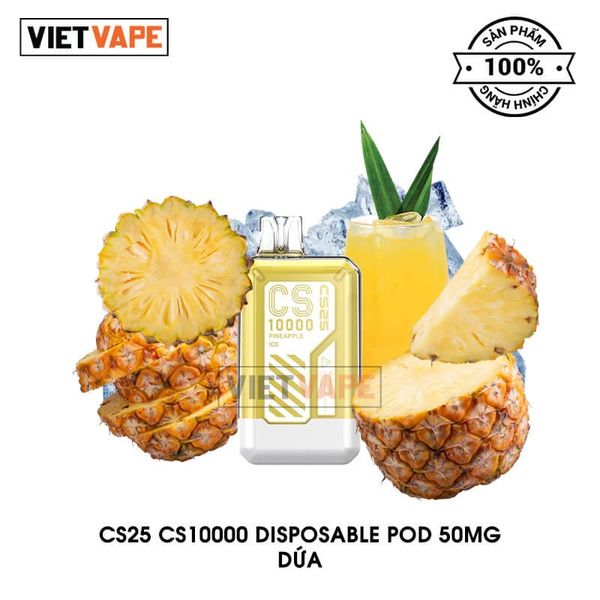 CS25 CS10000 Dứa 10000 Hơi Sạc Lại Pod Dùng 1 Lần Chính Hãng