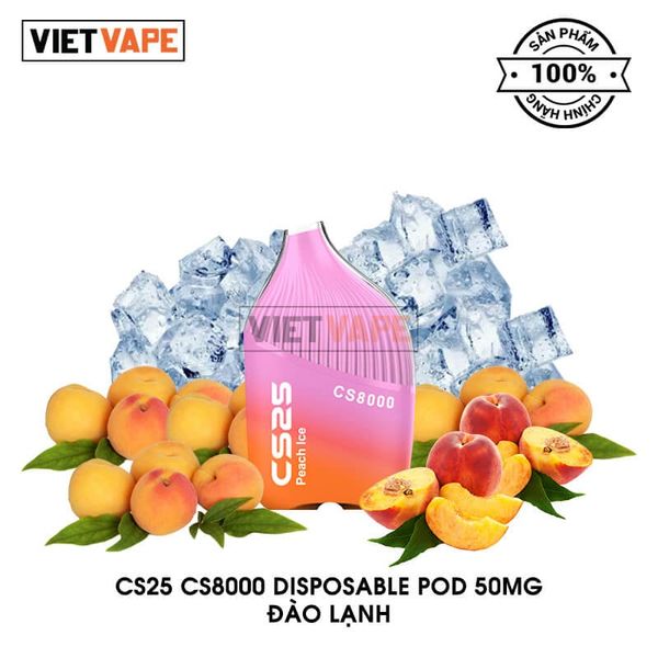 CS25 CS8000 Đào 8000 Hơi Sạc Lại Pod Dùng 1 Lần Chính Hãng