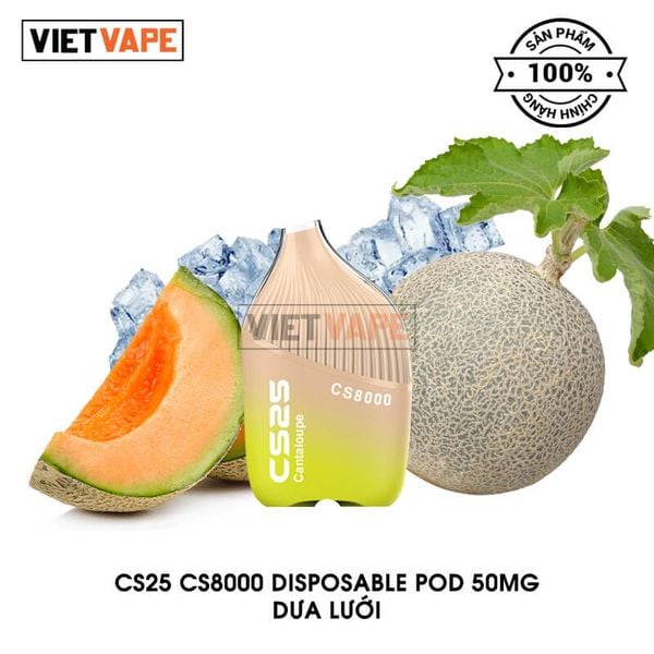 CS25 CS8000 Dưa Lưới 8000 Hơi Sạc Lại Pod Dùng 1 Lần Chính Hãng