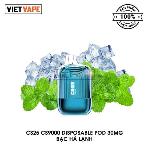 Pod 1 Lần CS25 CS9000 Chính Hãng, Pod 1 Lần 9000 Hơi Và Nồng Độ 30mg