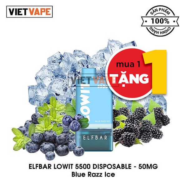 Elfbar Lowit Blue Razz Ice 5500 Hơi Sạc Lại Pod Dùng 1 Lần Chính Hãng