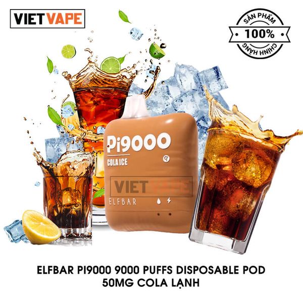 ElfBar Pi9000 Cola Lạnh 9000 Hơi Sạc Lại Pod Dùng 1 Lần Chính Hãng