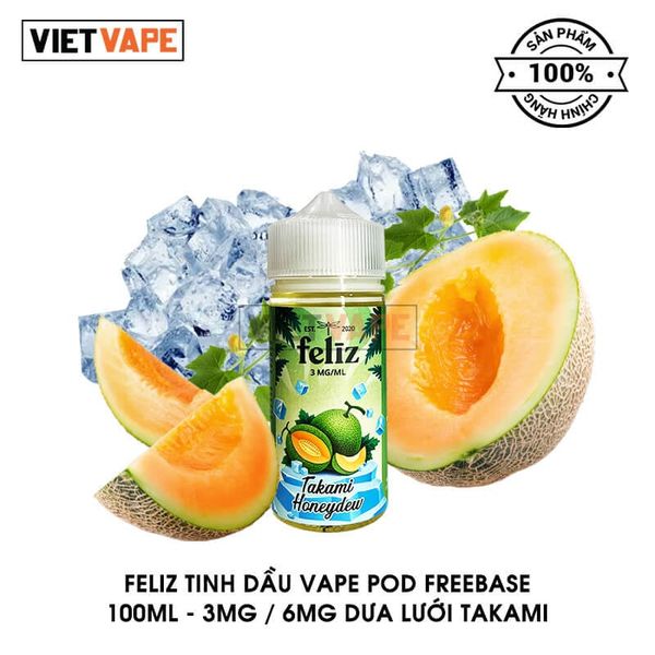 Feliz Dưa Lưới Freebase 100ml Tinh Dầu Vape Mỹ Chính Hãng