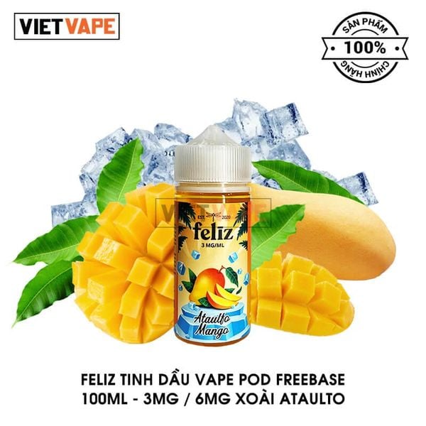 Feliz Xoài Freebase 100ml Tinh Dầu Vape Mỹ Chính Hãng