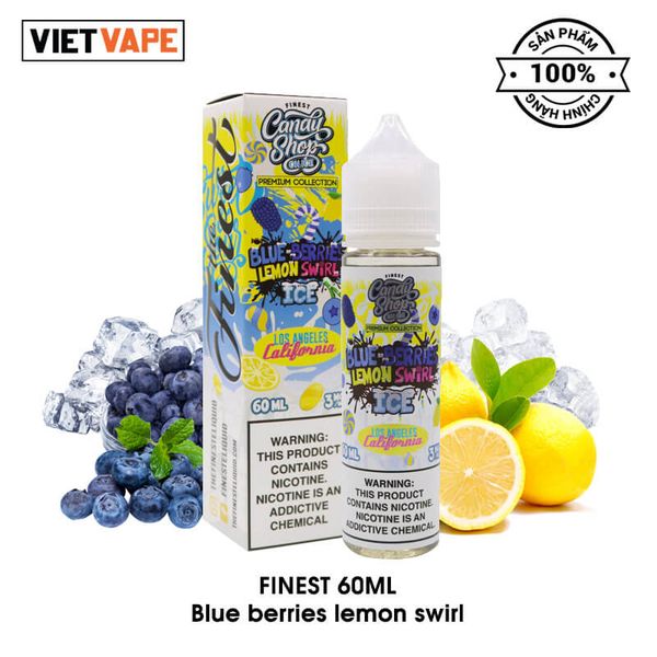 Finest Blueberries Lemon Swirl Freebase 60ml Tinh Dầu Vape Mỹ Chính Hãng