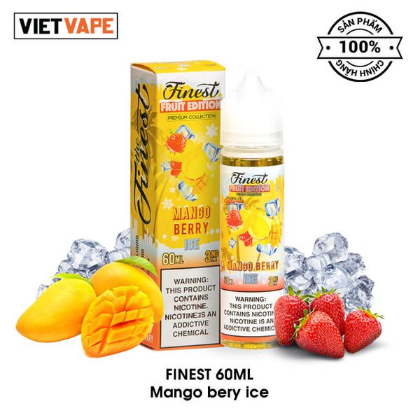 Finest Mango Berry Ice Freebase 60ml Tinh Dầu Vape Mỹ Chính Hãng