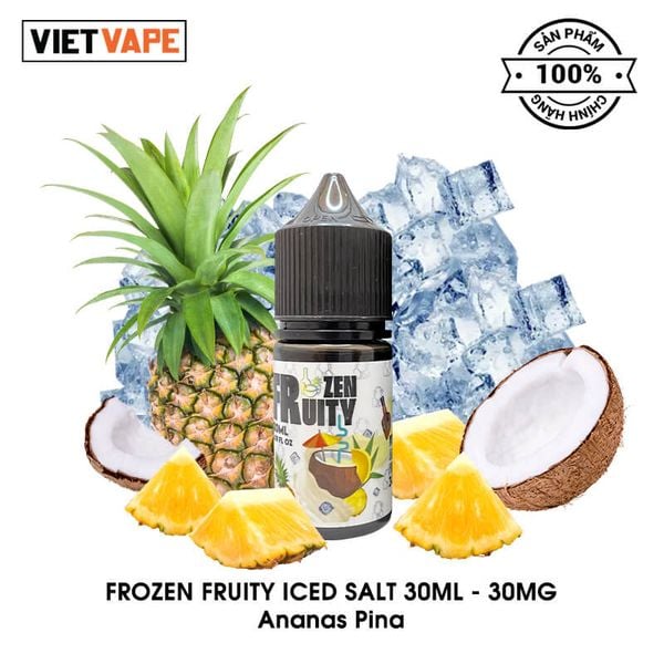 Frozen Fruity Iced Ananas Pina Salt Nic 30ml Tinh Dầu Vape Mỹ Chính Hãng